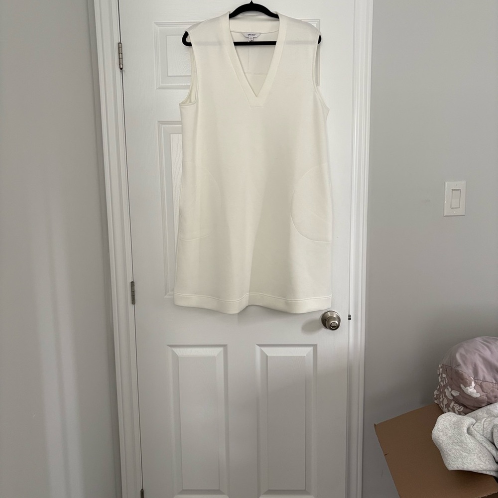 SPANX Cream V-Neck Mini Dress